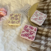 Estuche para lentes de contacto de color corazón de Niche Girl con diseño de amor rosa simple de INS